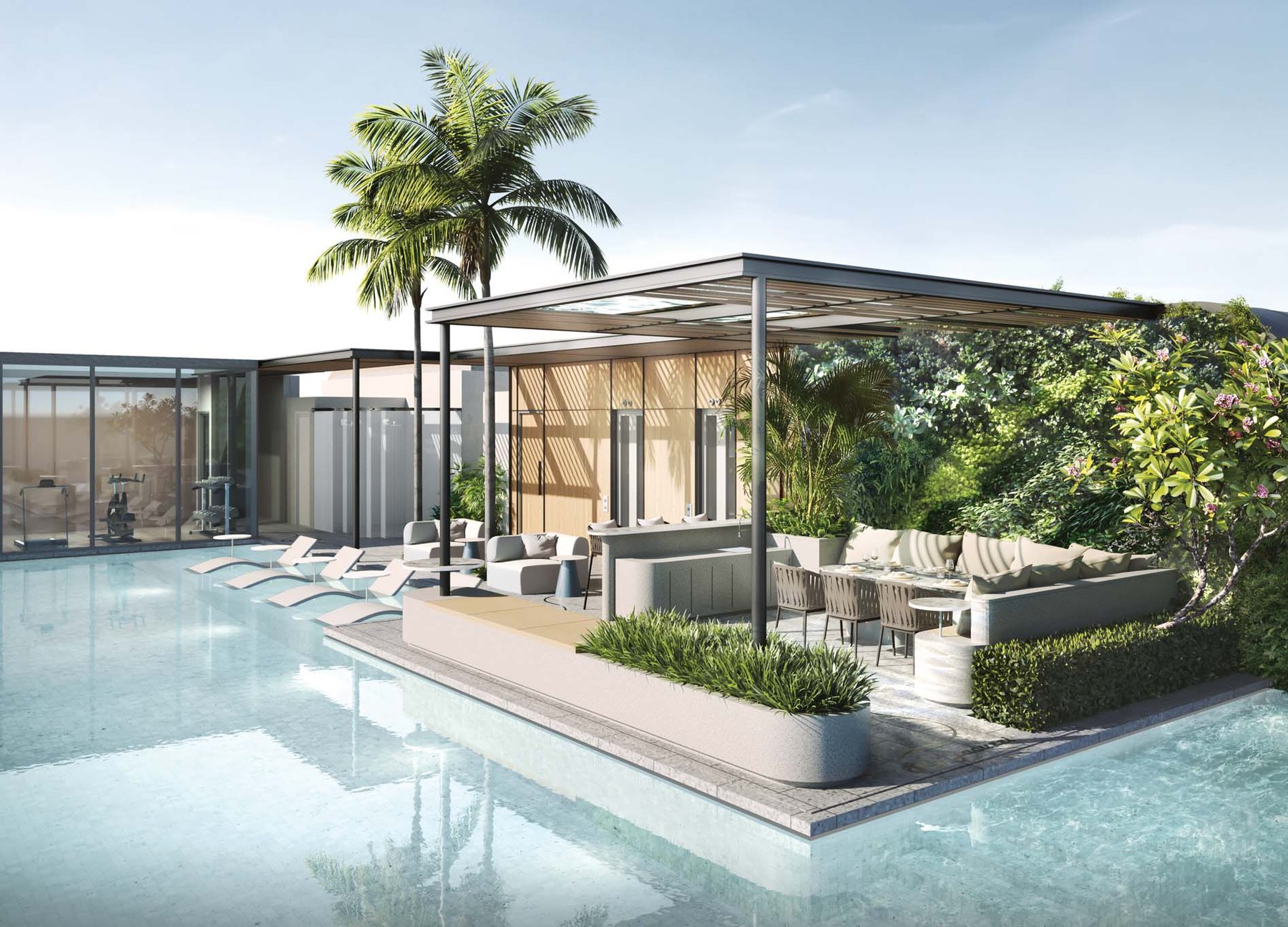 Pool and pavilion on the roof terrace (artist’s impression)